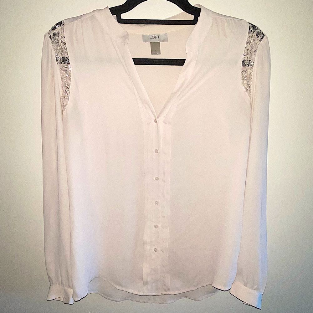 Women’s blouse, lace detail, size small